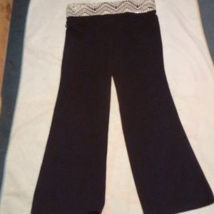 NWOT  PINK Victoria's Secret black mid-rise, fold over, flared leggings.